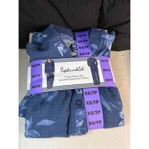 Splendid Blue 2 Piece Pajama Set XS